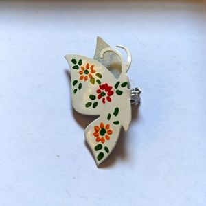 Vintage Floral Butterfly Pin